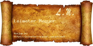 Leimeter Megyer névjegykártya